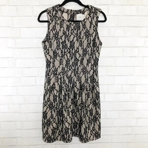 HD in Paris - Anthro Black & Cream Lace Fit & Flare Dress Women's Size Medium